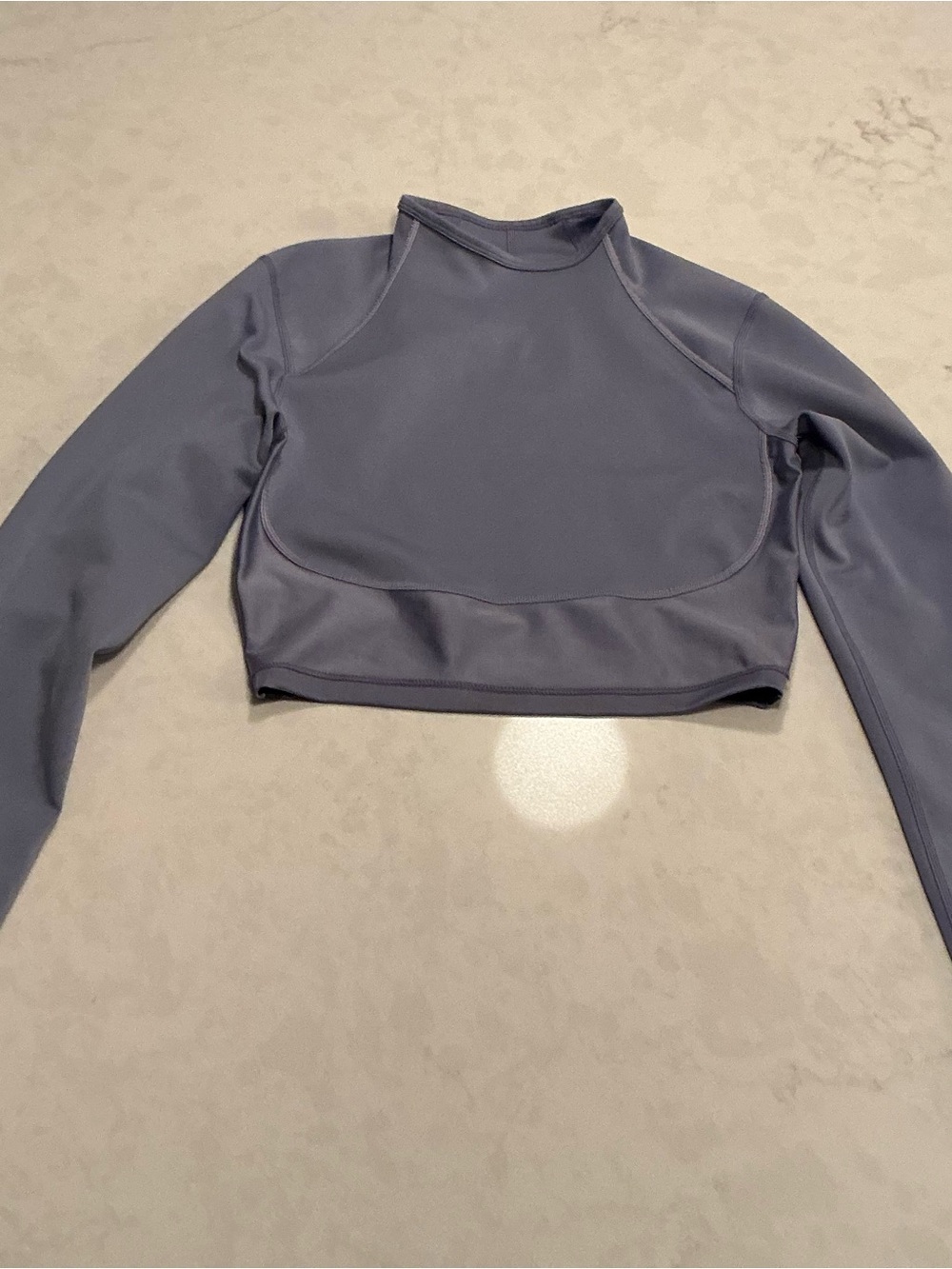 Nike Cropped Mock Neck Long-Sleeve Top in Slate Blue